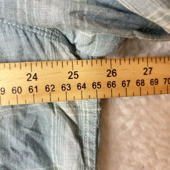 Lucky Brand Original Classic Fit Men’s 100% Linen Plaid Shirt Blue XXL Coastal - Picture 6 of 8